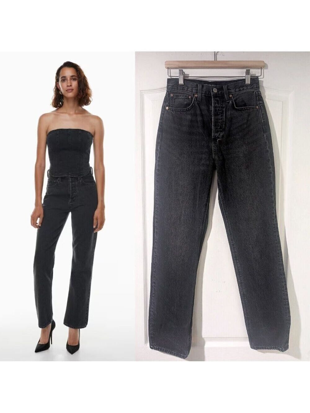 (Flaws) Aritzia Denim Forum | The '90s Joni Hi-rise Loose Jean In Black Eyeliner